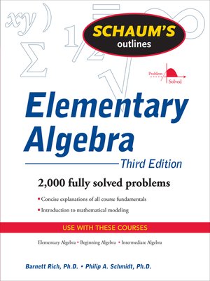cover image of Schaum's Outline of Elementary Algebra, 3ed